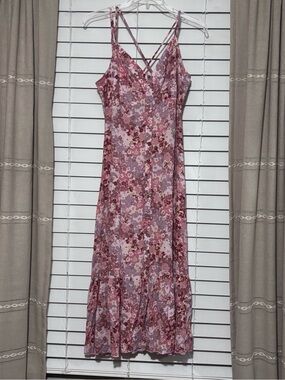 Promesa Pink Floral Strappy Midi Dress
